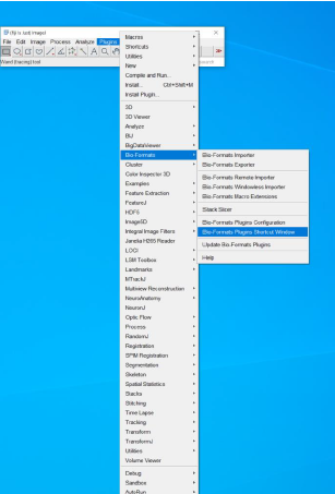 Bioformats shortcut window